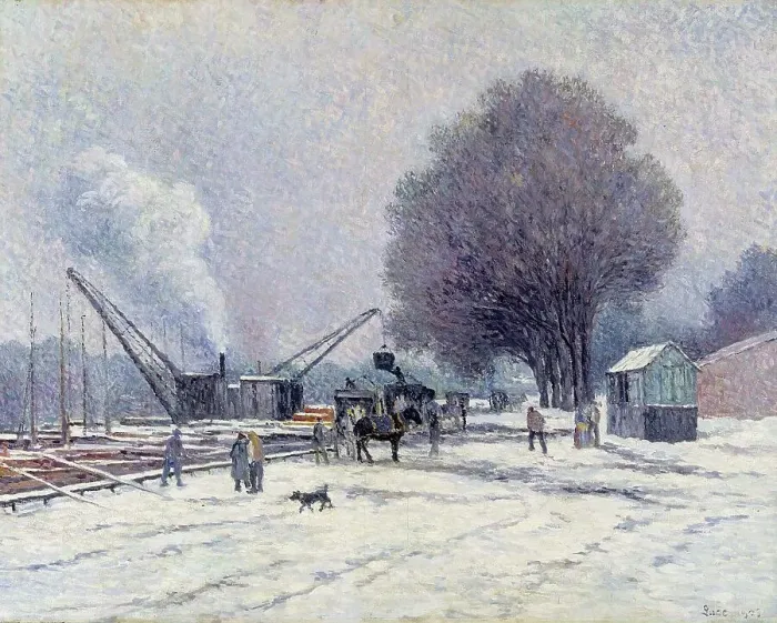 Framed Print : The Boulogne Embankment, 1905. Creator: Maximilien Luce Framed Print : The Boulogne Embankment, 1905. Creator: Maximilien Luce