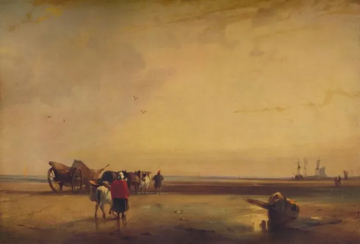 Framed Print : Boulogne Sands, 1827. Artist: Richard Parkes Bonington Framed Print : Boulogne Sands, 1827. Artist: Richard Parkes Bonington