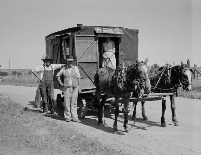 Framed Print : Bound for the wheat harvest, Southwestern Oklahoma, 1937. Creator: Dorothea Lange Framed Print : Bound for the wheat harvest, Southwestern Oklahoma, 1937. Creator: Dorothea Lange