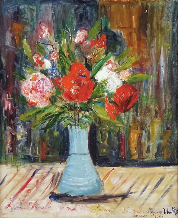 Framed Print : Bouquet de fleurs, 1936. Creator: Utrillo, Maurice (1883-1955) Framed Print : Bouquet de fleurs, 1936. Creator: Utrillo, Maurice (1883-1955)