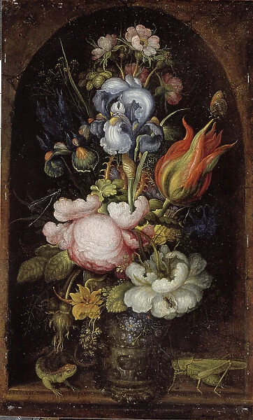 Bouquet of Flowers in a Stone Niche, 1620. Creator: Roelandt Savery