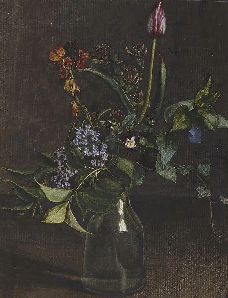 Bouquet of Flowers with a Tulip, c1862. Creator: Leon Bonvin