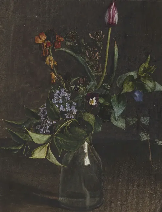 Framed Print : Bouquet of Flowers with a Tulip, c1862. Creator: Leon Bonvin Framed Print : Bouquet of Flowers with a Tulip, c1862. Creator: Leon Bonvin