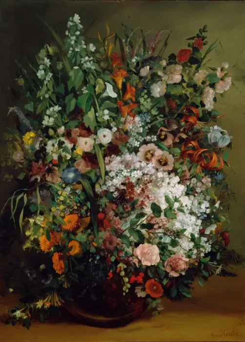 Framed Print : Bouquet of Flowers in a Vase, 1862. Artist: Courbet, Gustave (1819-1877) Framed Print : Bouquet of Flowers in a Vase, 1862. Artist: Courbet, Gustave (1819-1877)