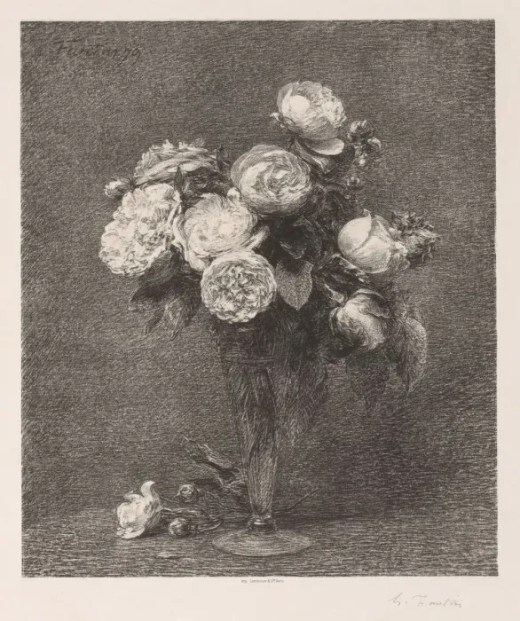 Framed Print : Bouquet of Roses, 1879. Creator: Henri Fantin-Latour (French, 1836-1904) Framed Print : Bouquet of Roses, 1879. Creator: Henri Fantin-Latour (French, 1836-1904)