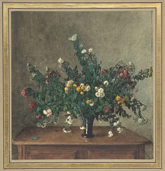 Bouquet of Small Chrysanthemums, 1862. Creator: Leon Bonvin