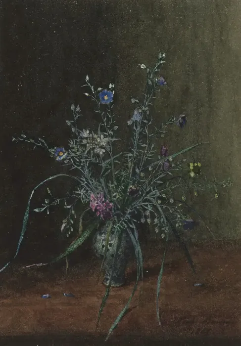 Framed Print : Bouquet of Wild Flowers and Grasses, 1865. Creator: Leon Bonvin Framed Print : Bouquet of Wild Flowers and Grasses, 1865. Creator: Leon Bonvin