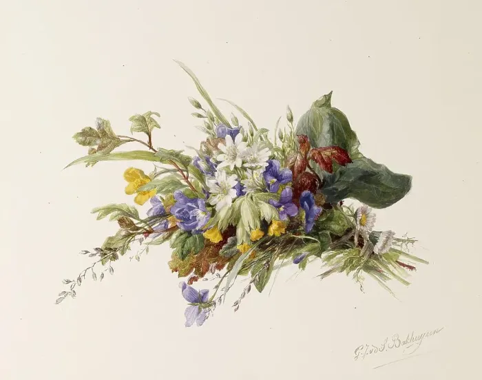 Framed Print : Bouquet of Wildflowers, c1875. Creator: Gerardina Jacoba van de Sande Bakhuyzen Framed Print : Bouquet of Wildflowers, c1875. Creator: Gerardina Jacoba van de Sande Bakhuyzen