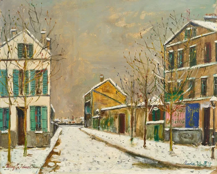 Framed Print : Bourg-la-Reine sous la neige, c1927. Creator: Utrillo, Maurice (1883-1955) Framed Print : Bourg-la-Reine sous la neige, c1927. Creator: Utrillo, Maurice (1883-1955)