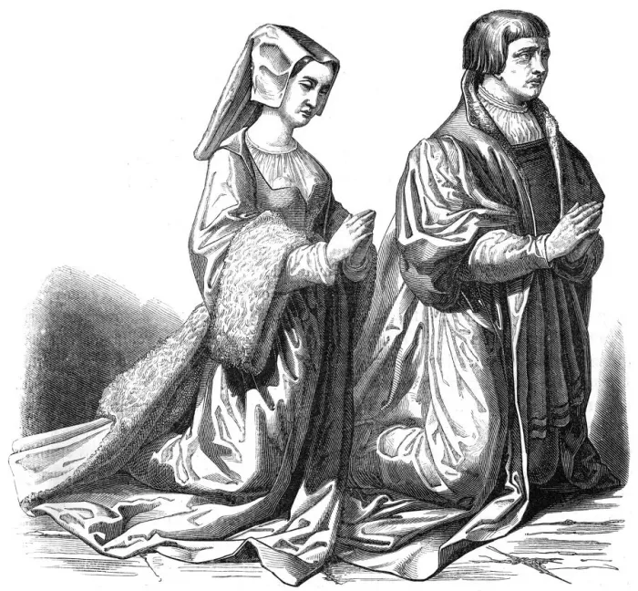 Framed Print : The bourgeoisie of Gand praying, 15th century (1846) Framed Print : The bourgeoisie of Gand praying, 15th century (1846)
