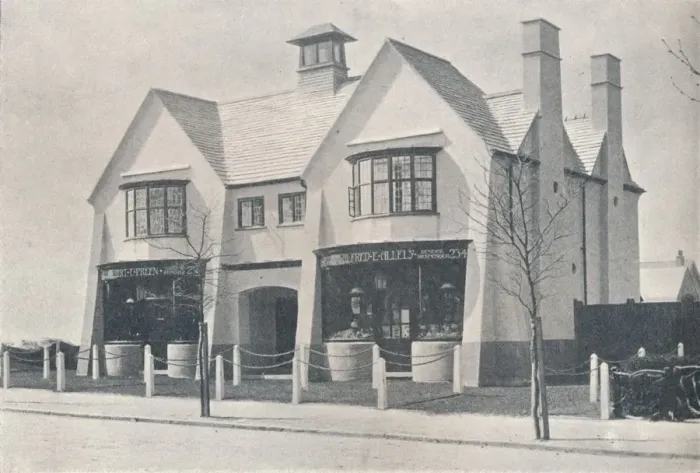 Framed Print : Bournville: two of the Village Shops, by WA Harvey, c1900 (1901-1902) Framed Print : Bournville: two of the Village Shops, by WA Harvey, c1900 (1901-1902)