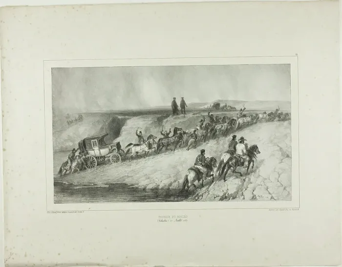 Framed Print : Bouzeo Passage, 1839. Creator: Auguste Raffet