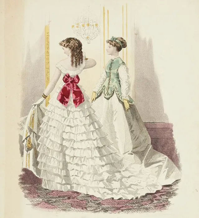 Framed Print : Bow-Bells, Paris Fashions, 1867. Creator: Unknown Framed Print : Bow-Bells, Paris Fashions, 1867. Creator: Unknown