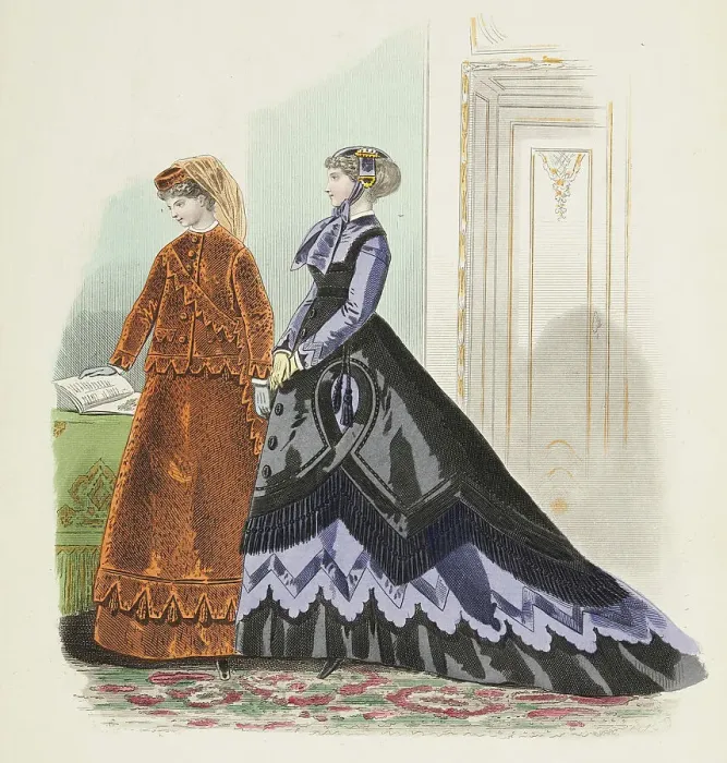 Framed Print : Bow-Bells, Paris Fashions, 1868. Creator: Unknown