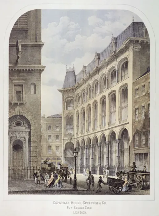 Framed Print : Bow Churchyard, London, c1860. Artist: Andrew Maclure Framed Print : Bow Churchyard, London, c1860. Artist: Andrew Maclure