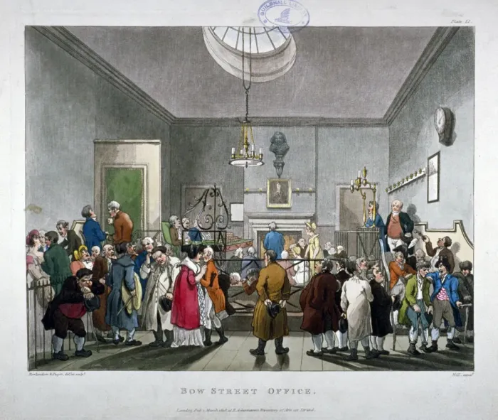 Framed Print : Bow Street Police Court, Westminster, London, 1808. Artist: Augustus Charles Pugin Framed Print : Bow Street Police Court, Westminster, London, 1808. Artist: Augustus Charles Pugin