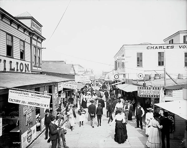 The Bowery, looking east, Rockaway, N.Y. between 1900 and 1910. Creator: Unknown