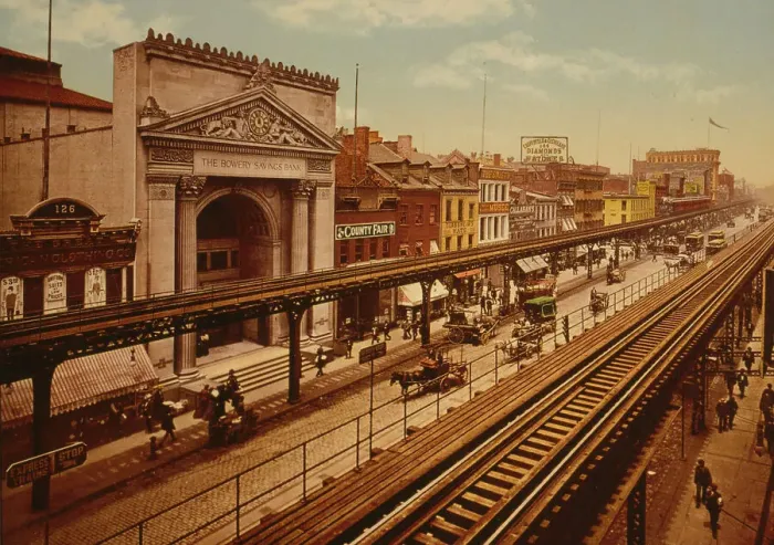 Framed Print : The Bowery, New York City, c1900. Creator: Unknown Framed Print : The Bowery, New York City, c1900. Creator: Unknown