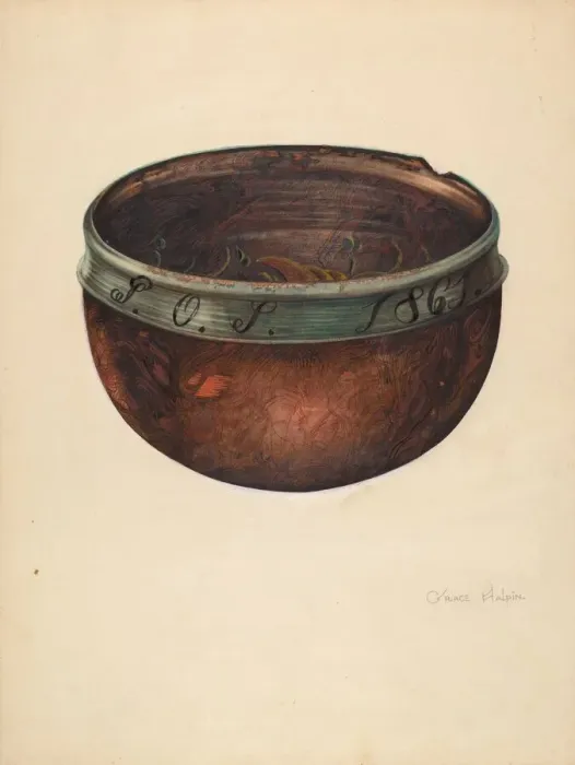 Framed Print : Bowl, 1938. Creator: Grace Halpin Framed Print : Bowl, 1938. Creator: Grace Halpin