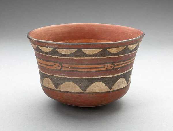 Bowl with Abstract Motif, Possibly Representing a Serpent, 180 B. C.  /  A. D. 500
