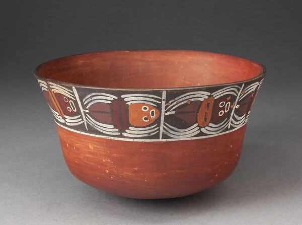 Bowl with Band of Abstract Spiders around Rim, 180 B. C.  /  A. D. 500. Creator: Unknown