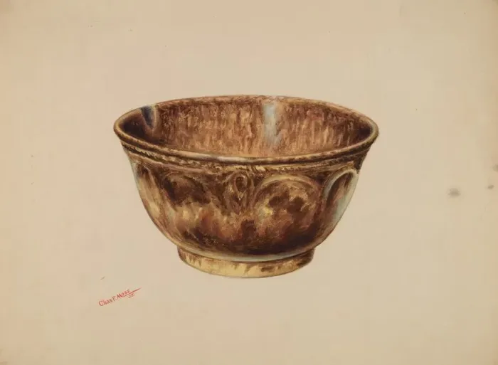 Framed Print : Bowl - Bennington, 1938. Creator: Charles Moss Framed Print : Bowl - Bennington, 1938. Creator: Charles Moss