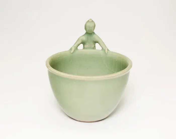 Framed Print : Bowl with Boy and Swimming Fish, Yuan dynasty (1271-1368) or Ming dynasty (1368-1644). Creator: Unknown Framed Print : Bowl with Boy and Swimming Fish, Yuan dynasty (1271-1368) or Ming dynasty (1368-1644). Creator: Unknown
