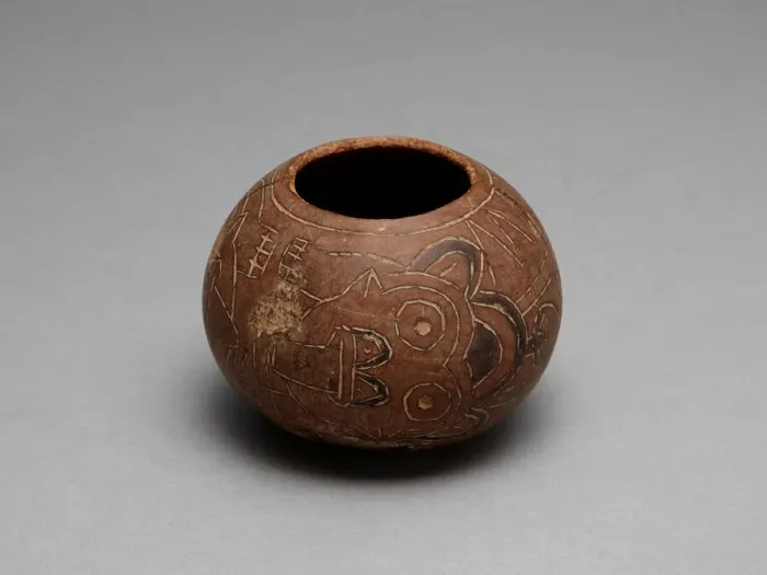 Framed Print : Bowl Carved with Costumed Ritual Figure With Feline and Serpent Attributes, 180 B. C. / A. D Framed Print : Bowl Carved with Costumed Ritual Figure With Feline and Serpent Attributes, 180 B. C. / A. D