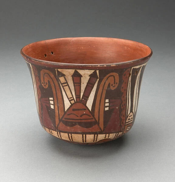 Bowl Depicting Abstract Figure with Darts, 180 B. C.  /  A. D. 500. Creator: Unknown