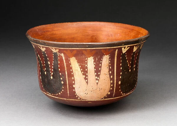 Bowl Depicting Abstract Plants, Probably Cactus, 180 B. C.  /  A. D. 500. Creator: Unknown