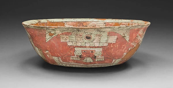 Bowl Depicting a Female Figure with Shield and Darts Motifs, A. D. 300  /  600