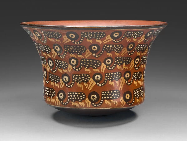 Bowl Depicting Rows of Spotted Birds, 180 B. C.  /  A. D. 500. Creator: Unknown