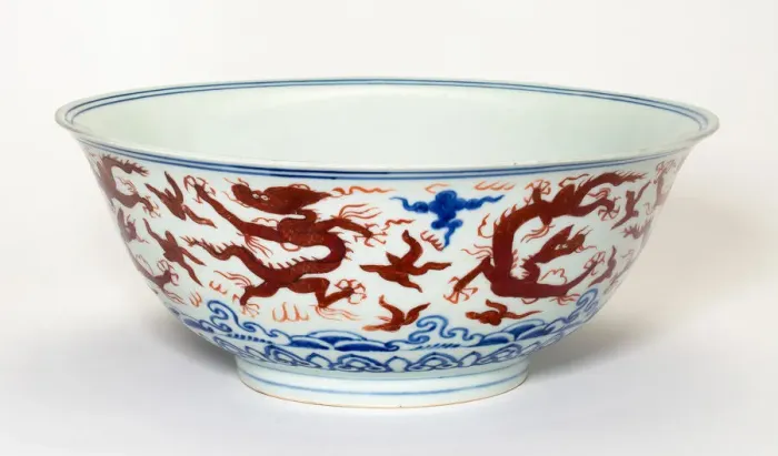 Framed Print : Bowl with Dragons above Waves, Ming dynasty (1368-1644), Jiajing reign mark (1522-1566) Framed Print : Bowl with Dragons above Waves, Ming dynasty (1368-1644), Jiajing reign mark (1522-1566)