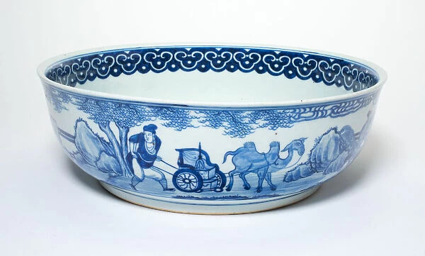 Bowl with Figures in Landscape, Qing dynasty (1644-1911), 19th century. Creator: Unknown