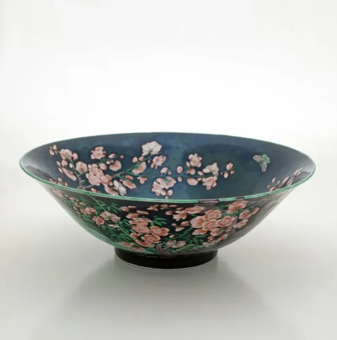 Framed Print : Bowl with flower and bird design, 1850-1899. Creator: Unknown Framed Print : Bowl with flower and bird design, 1850-1899. Creator: Unknown