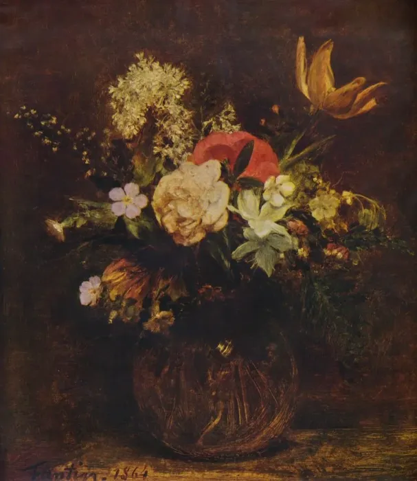 Framed Print : Bowl of Flowers, 1935. Artist: Henri Fantin-Latour Framed Print : Bowl of Flowers, 1935. Artist: Henri Fantin-Latour