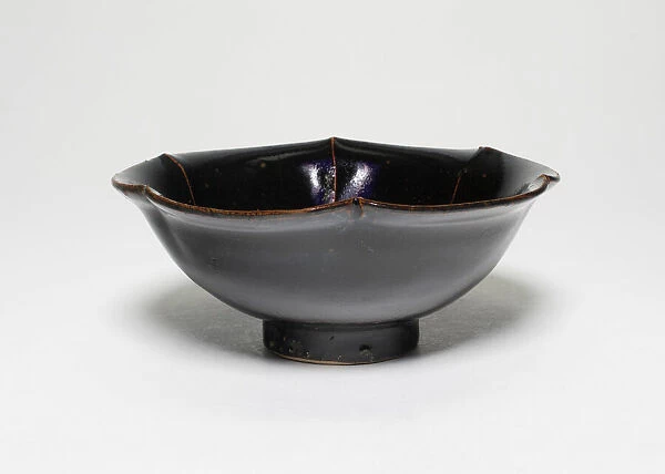 Bowl with Foliate Rim and White Ribs, Song dynasty (960-1279). Creator: Unknown