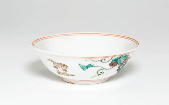 Framed Print : Bowl with Foxes and Grapes, Ming dynasty (1368-1644), Jiajing reign mark and period Framed Print : Bowl with Foxes and Grapes, Ming dynasty (1368-1644), Jiajing reign mark and period