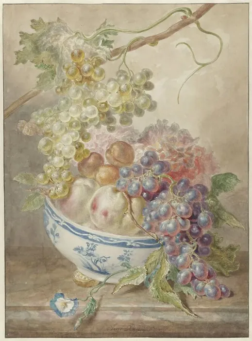 Framed Print : Bowl with fruit, 1746-1769. Creator: Jacob Xavery Framed Print : Bowl with fruit, 1746-1769. Creator: Jacob Xavery