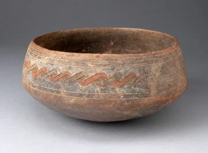 Framed Print : Bowl Incised and Painted with Interlocking Geometric Band, 650 / 150 B. C. Creator: Unknown Framed Print : Bowl Incised and Painted with Interlocking Geometric Band, 650 / 150 B. C. Creator: Unknown