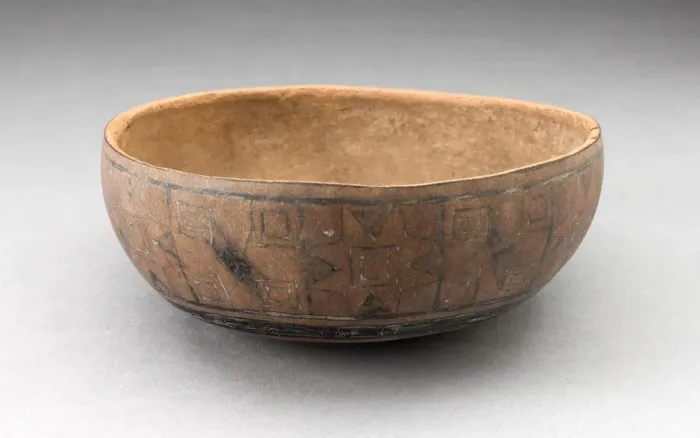 Framed Print : Bowl with Incised and Painted Textile-Like Motifs, 15th / 16th century. Creator: Unknown Framed Print : Bowl with Incised and Painted Textile-Like Motifs, 15th / 16th century. Creator: Unknown