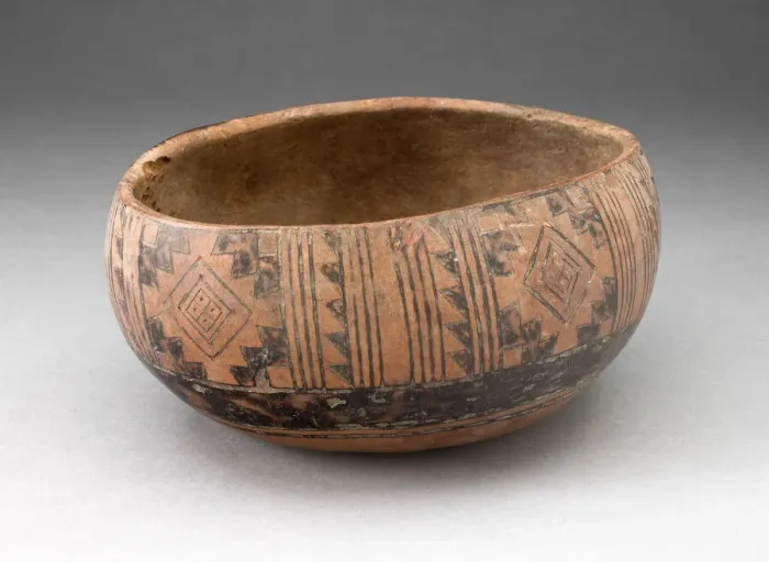 Framed Print : Bowl with Incised and Painted Textile-Like Motifs, A. D. 1400 / 1500. Creator: Unknown Framed Print : Bowl with Incised and Painted Textile-Like Motifs, A. D. 1400 / 1500. Creator: Unknown