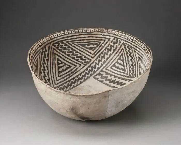 Framed Print : Bowl with Interlocking Zigzag Motif in Four-Part Design on Interior Walls, A. D. 950 / 1400 Framed Print : Bowl with Interlocking Zigzag Motif in Four-Part Design on Interior Walls, A. D. 950 / 1400