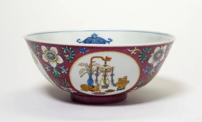 Framed Print : Bowl with Medallions of Archaistic and Auspicious Motifs, Qing dynasty Framed Print : Bowl with Medallions of Archaistic and Auspicious Motifs, Qing dynasty
