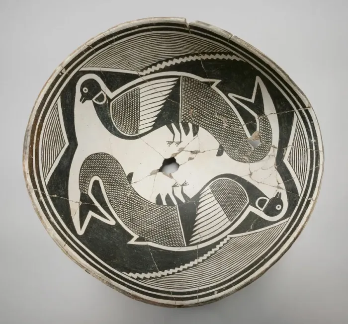 Framed Print : Bowl with a Pair of Avian-Fish Composite Creatures, 1000 / 1130. Creator: Unknown Framed Print : Bowl with a Pair of Avian-Fish Composite Creatures, 1000 / 1130. Creator: Unknown