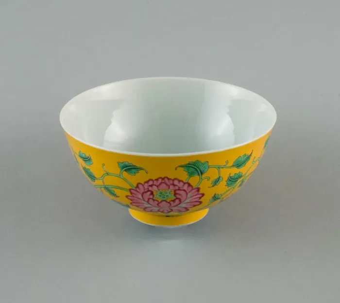Framed Print : Bowl with Peony and Scrolling Peony Stems, Qing dynasty, Kangxi yuzhi mark and period, c Framed Print : Bowl with Peony and Scrolling Peony Stems, Qing dynasty, Kangxi yuzhi mark and period, c