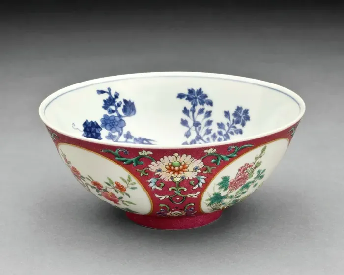 Framed Print : Bowl with roundels of floral design, 1821-1850. Creator: Unknown Framed Print : Bowl with roundels of floral design, 1821-1850. Creator: Unknown