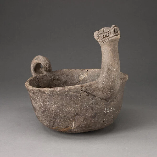 Bowl in the Shape of Underwater Serpent with Upturned Neck and Coiled Tail, A. D