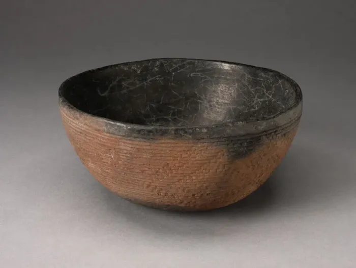 Framed Print : Bowl with Textured Surface Decoration in Basketry-Like Pattern, A. D. 900 / 1000 Framed Print : Bowl with Textured Surface Decoration in Basketry-Like Pattern, A. D. 900 / 1000