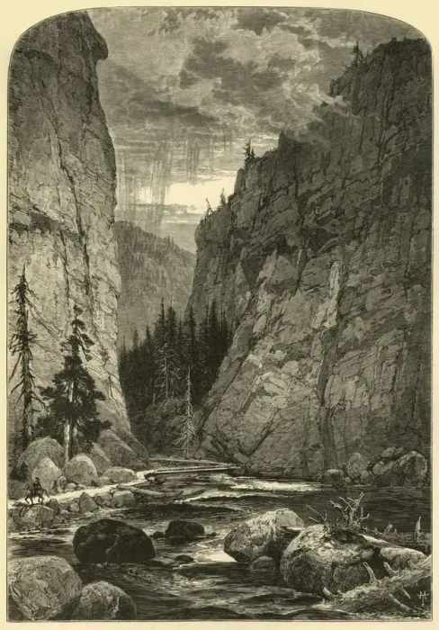 Framed Print : Bowlder Canon, 1874. Creator: W. J. Linton Framed Print : Bowlder Canon, 1874. Creator: W. J. Linton